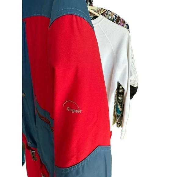 Bogner Red Navy Long Sleeve Front Zipper USA Made Snow Bunting Ski Suit Size 38 - Picture 3 of 12